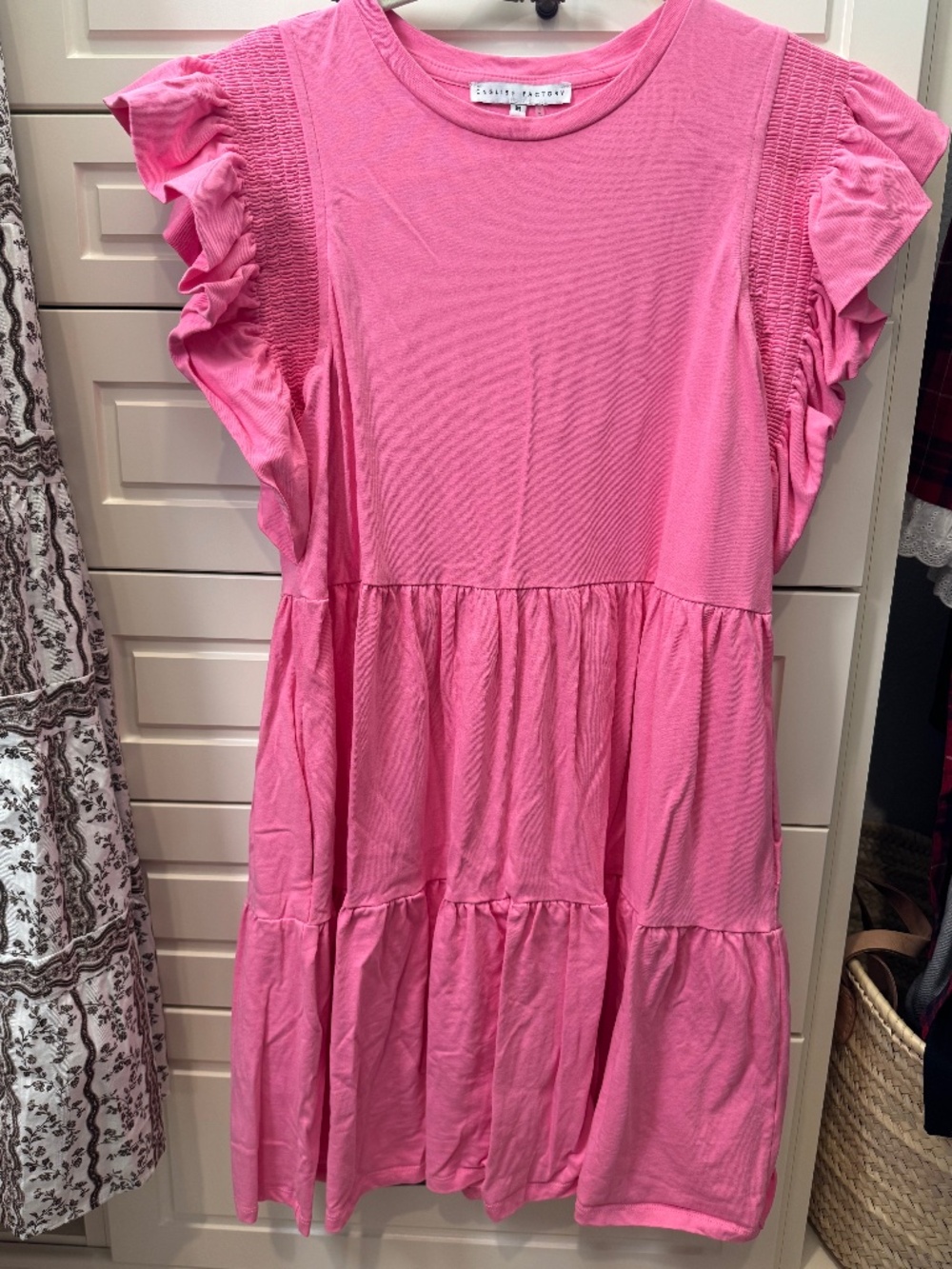 English Factory Pink Tiered Dress